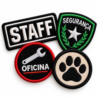 Patch Bordado Personalizado Simples de 10 a 20 cm – Até 4 Cores em Ateliê Sulink