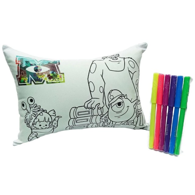 Almofada Colorir Criancas Pinta Lava + Canetinha | Monstros S.A.
